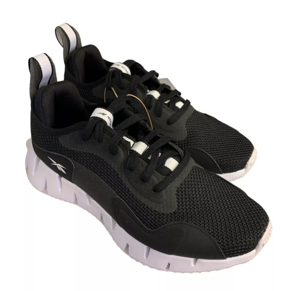 Reebok Women’s Black and White Athletic Slip-On Sneakers